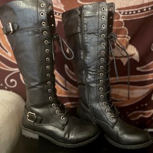 Black Lace Up Combat Boots